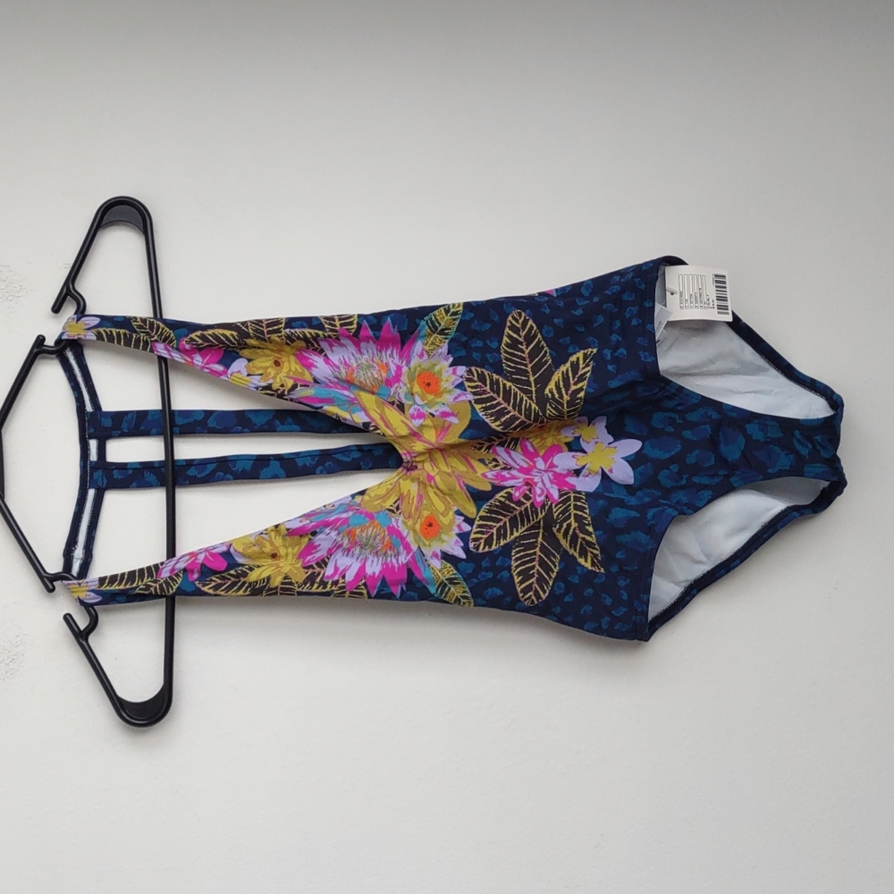 Urban Outfitters Out From Under Floral Blue One-Piece Swimsuit, S